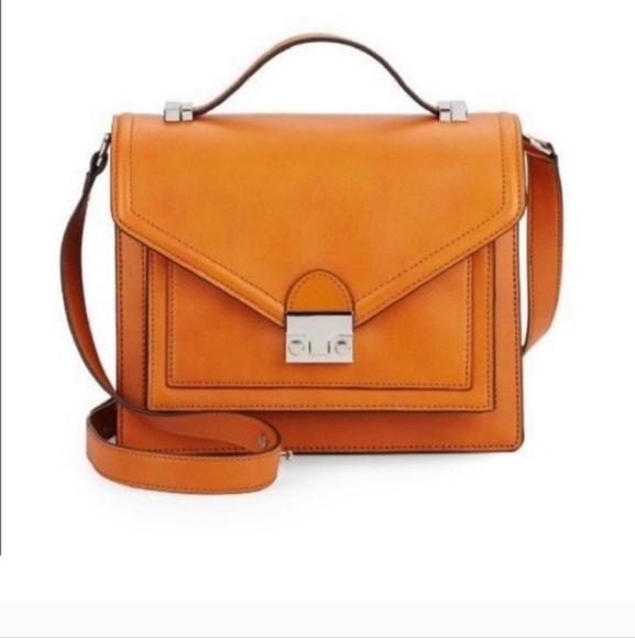 Loeffer Randall Rider Vibrant Orange Crossbody Bag with Gold Hardware - Picture 14 of 15